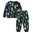 thumbnail image 1 of NIEWTR Christmas Pajamas for Kids Girls Holiday Long Sleeve Sleepwear Santa Cotton Pajamas Sets (6-7 Years,Black), 1 of 5