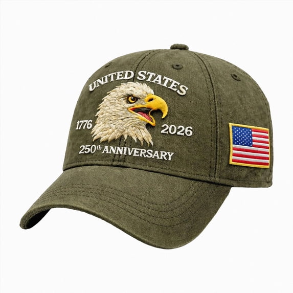 NIEWTR Country Hat 250th Anniversary USA Eagle Embroidered Baseball Cap for Men Women Adjustable Patriotic Hat 1776-2026 Freedom(A-AG,One Size)