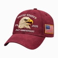thumbnail image 1 of NIEWTR Country Hat 250th Anniversary USA Eagle Embroidered Baseball Cap for Men Women Adjustable Patriotic Hat 1776-2026 Freedom(A-Wine,One Size), 1 of 4