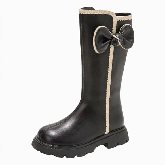 NIEWTR Cowboy Kids Rain Boots, Mid-Calf Non-Slip Waterproof Rubber Boots for Boys and Girls, Easy On/Off Toddler to Big Kid, for Mud Puddles, Farm, Gardening, Outdoor(A-Black,13.5)