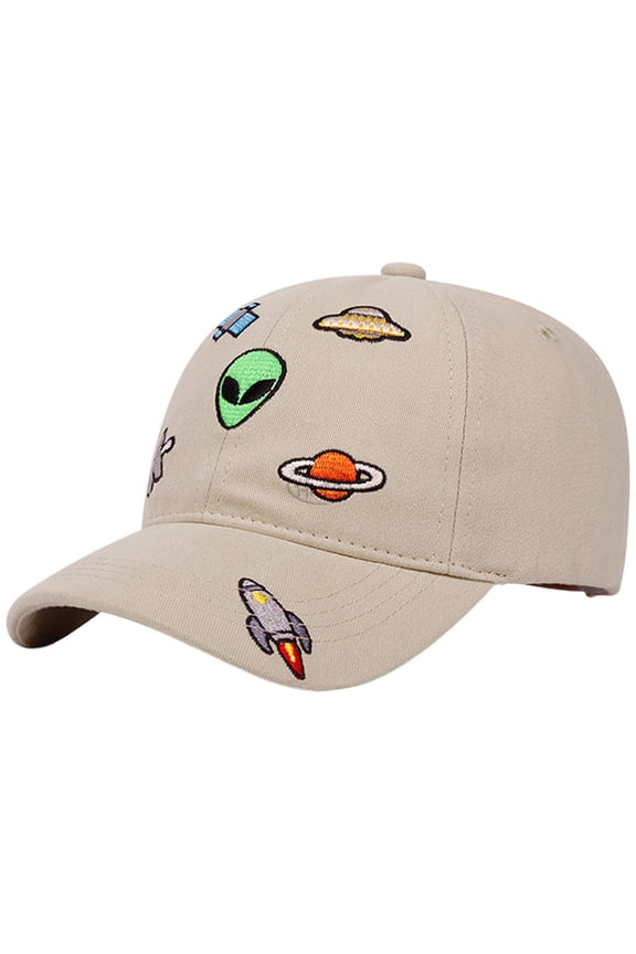 Cute Hats for Kid Girls Boys Washed Toddler Girl Baseball Cap Plain Dinosaur Cotton Fitted Cap for Children(Beige,One Size)