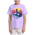 thumbnail image 1 of NIEWTR Fashion Boys Girls T Shirt Play School Athletic Shirt Cotton Solid Color Summer Tee Shirt Top SIZE 2-14 Years Cool Summer Shirt (2-3 Years,A92-Purple), 1 of 4