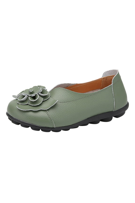Flats Shoes Women Pointed Toe Memory Foam Women's Flats(Army Green,7)