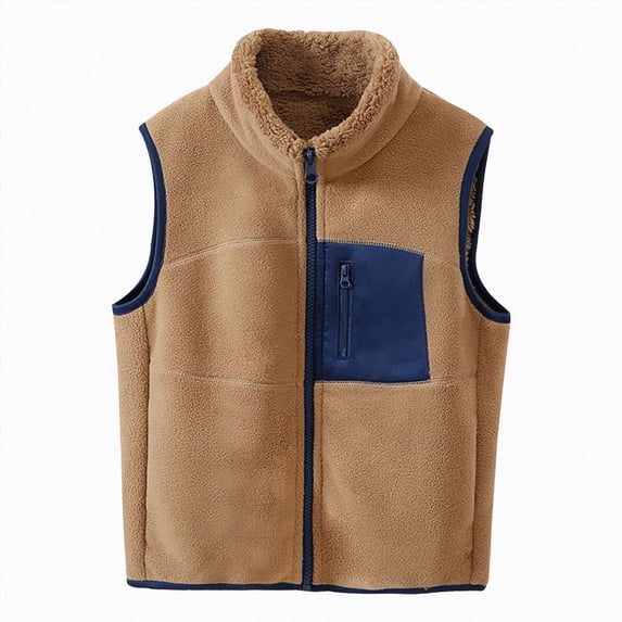 NIEWTR Fleece Lined Thickened Fall And Winter Vest For Baby And Young Kids A Warm Open Front Outerwear Vest Suitable For Boys And Girls