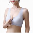 thumbnail image 1 of NIEWTR Front Closure Bras for Women No Underwire Comfortable Full Coverage Front Closure Bralettes Wireless Wirefree Everyday Bras Complexion(Light Blue,3XL), 1 of 9