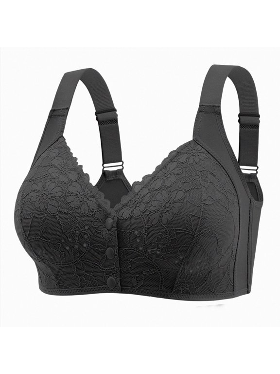 Front Closure Bras for Older Women Full Coverage Wireless Bras for Seniors Comfort Front Close Push Up Bras with Back Support Everyday Bras