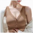 thumbnail image 1 of NIEWTR Front Closure Bras for Older Women New No Underwire Wireless Shaping Front Snap Bra for Seniors(Brown,M), 1 of 9