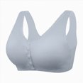 thumbnail image 1 of NIEWTR Front Closure Bras for Women Full Coverage No Underwire Seniors Soft Comfortable Support Push Up Bralettes(Grey,2XL), 1 of 9