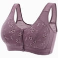 thumbnail image 1 of NIEWTR Front Closure Bras for Women No Underwire Comfort Lace Older Senior Wireless Snap Closing Bra(Purple,3XL), 1 of 3