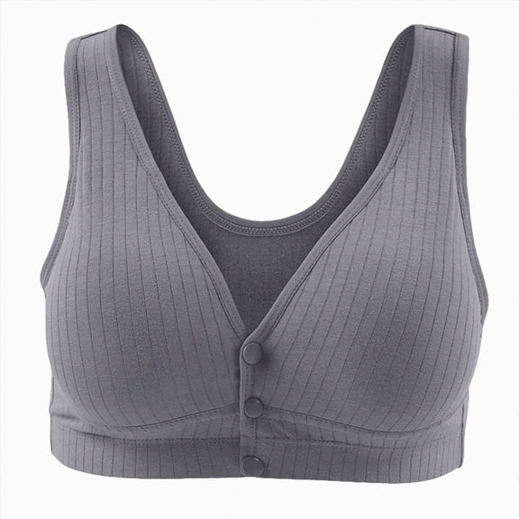 NIEWTR Front Closure Bras for Women No Underwire Wireless Plus Size Lace Everyday Bra Seamless Comfort Full Coverage Bralettes Underwear(Grey,M)