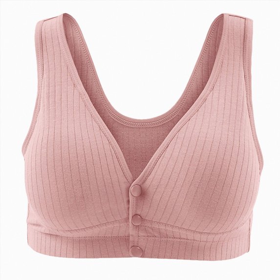 NIEWTR Front Closure Bras for Women No Underwire Wireless Plus Size Lace Everyday Bra Seamless Comfort Full Coverage Bralettes Underwear(Pink,2XL)