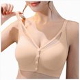 thumbnail image 1 of NIEWTR Front Closure Jelly Bras for Women Wireless No Underwire Full Coverage Seamless Comfort Support Mastectomy Bra(Beige,6XL), 1 of 9