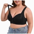 thumbnail image 1 of NIEWTR Full Coverage Wireless Bras for Women No Underwire Front Closure Comfort Bralettes with Support Full Coverage Bralette for Senior, Everyday Bra(Black,48G), 1 of 9
