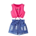 thumbnail image 1 of NIEWTR Gift Ready Summer 2Pcs Outfits Set for Toddler Girls – Cute Flower Short Sleeve T-Shirt & Pants Summer 2Pcs Gift Outfits Set 2Pcs Summer Gift Set 9-10 Years,Pink, 1 of 7