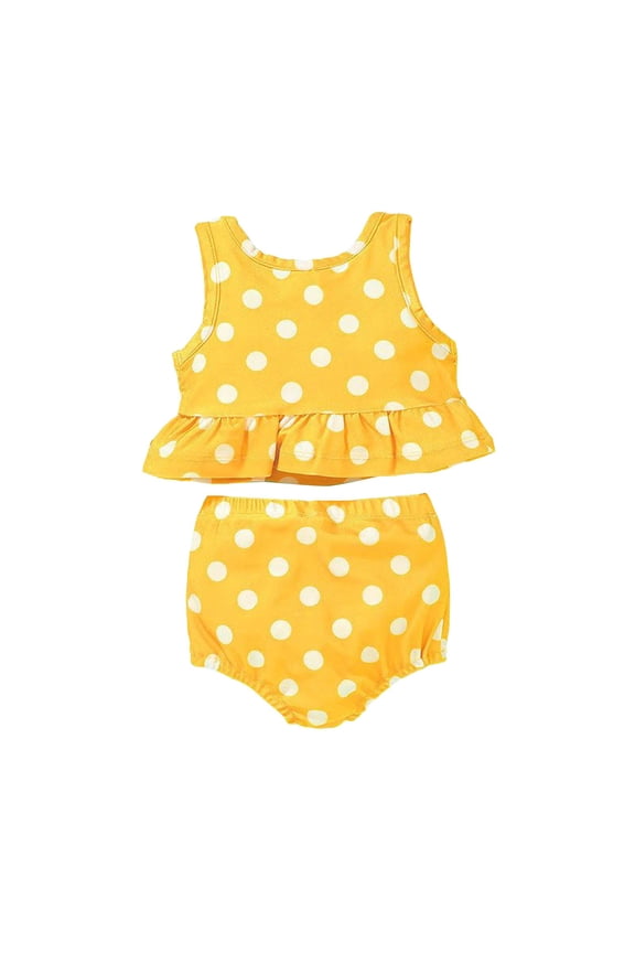 Girl Baby Swimsuit Baby Sleeveless Split Body Toddler Girl Swimsuit Toddler Speed Suit Summer Swimwear Beach Bathing Suit for Summer Vacation 12-18 Months Yellow
