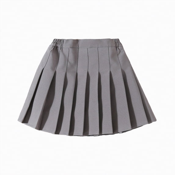 NIEWTR Girl Skirts Pleated Skirt Tennis Golf Skorts with Lining Shorts Athletic Pleated Skirtsfor Girl 3-14 Years(A01-GY1,5-6 Years)