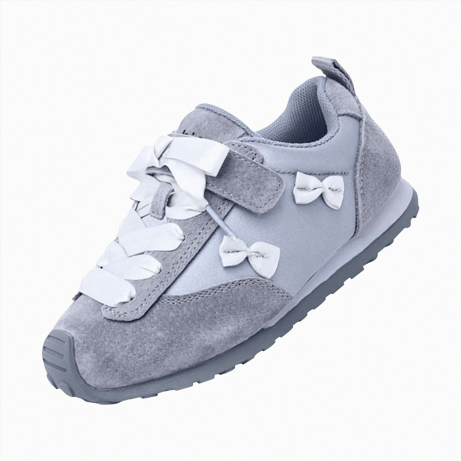 NIEWTR Girl's Twinkle Sparks Light-Up Sneakers, Cushioned Comfort, Flexible Sole Breathable Running Shoes (Gray,12)