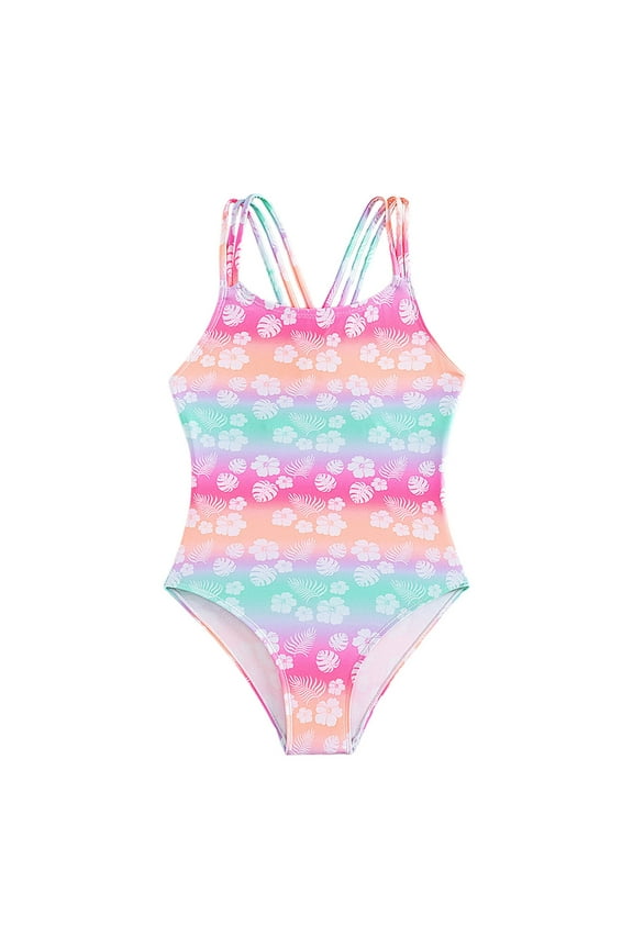 Girls 1 Piece Swimsuit Cut Out Swimwear Summer Tie Dye Beach Sport Bathing Swimwear Beach Bathing Suit for Summer Vacation 11-12 Years Pink