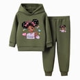 thumbnail image 1 of NIEWTR Girls 2PC Outfits Set Kids Spring Autumn Winter Hoodie Sweatshirts and Jogging Sweatpants Comfortable and Warm Set Cute Cartoon Print Two Piece Set 2Y 3Y 4Y 5Y 6Y 7Y 8Y, 1 of 4