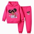 thumbnail image 1 of NIEWTR Girls 2PC Outfits Set Kids Spring Autumn Winter Hoodie Sweatshirts and Jogging Sweatpants Comfortable and Warm Set Cute Cartoon Print Two Piece Set 2Y 3Y 4Y 5Y 6Y 7Y 8Y, 1 of 4