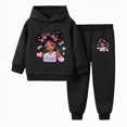 thumbnail image 1 of NIEWTR Girls 2PC Outfits Set Kids Spring Autumn Winter Hoodie Sweatshirts and Jogging Sweatpants Comfortable and Warm Set Cute Cartoon Print Two Piece Set 2Y 3Y 4Y 5Y 6Y 7Y 8Y, 1 of 4