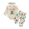 thumbnail image 1 of NIEWTR Girls Boys Pajamas Kids Toddler Holiday PJs Christmas Sleepwear for Kids Christmas (9-12 Months,Beige), 1 of 4