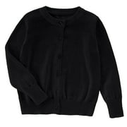 NIEWTR Girls' Cardigan Toddler Long Sleeve Sweaters Sweater Button up Knit Jacket Outwear Sweater Sweater Coat，5-6 Years，Black