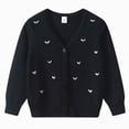 thumbnail image 1 of NIEWTR Girls' Cardigans Sweater Cotton Button Solid Long Sleeve Knit Sweaters 2t 3t 4t 5t 6t 7t Girls' School Shirts Lightweight Outerwear(A-Black,3-4 Years), 1 of 8