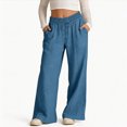 thumbnail image 1 of NIEWTR Girls Fleece Athletic Sweatpants Kids Active Jogger Pants Running Jogging Pants with Pockets Drawstring 2T 3T 4T 5T 6T 7T 8T 9T Children(A-Navy,9-10 Years), 1 of 4