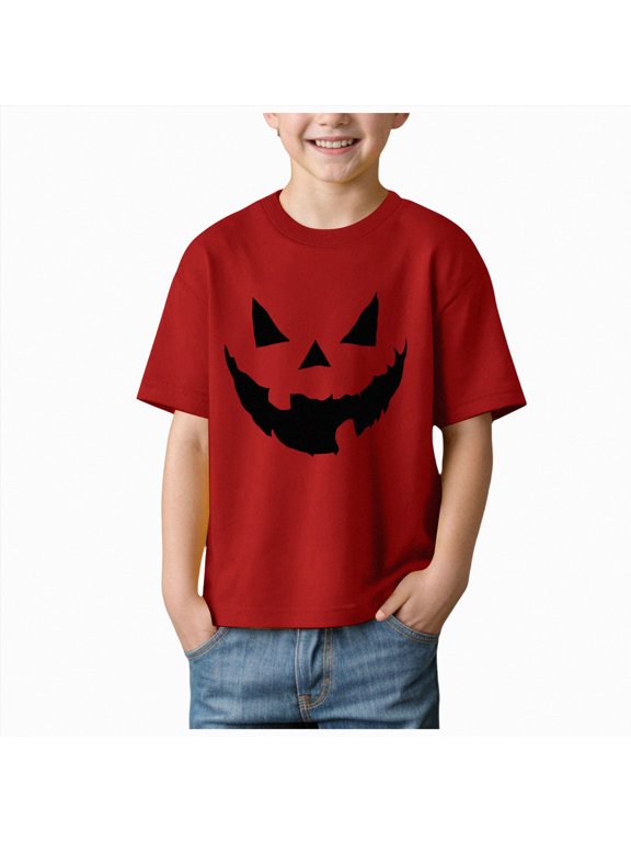 Girls Halloween Shirts Pumpkin Ghost Print Tshirt Kids Short Sleeve Tee Top Halloween Tshirt Girls 2t 3t 4t 5t(5-6 Years)