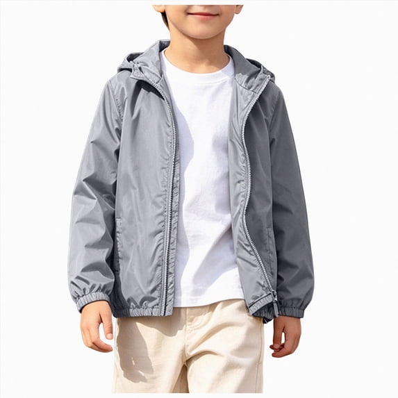 NIEWTR Girls Jacket Toddler Boys Girls Cartoon Printed Casual Light Coat Hooded Jacket Windproof Zipper Outwear Fall Outerwear Jackets