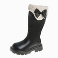 thumbnail image 1 of NIEWTR Girls Leather Riding Knee High Boots with Side Zipper Fashion Round Toe Comfortable Low Heel Lace Up Combat Boots Lug Sole Motorcycle Boots Little Kid/Big Kid(A-B,11), 1 of 6