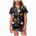 thumbnail image 1 of NIEWTR Girls' Pajamas Kids Toddler Summer Cartoon Print Short Sleeve Shorts Sleepwear Outfits Halloween Pajamas, 1 of 5
