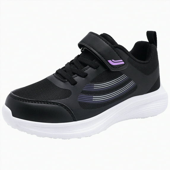NIEWTR Girls Shoes Toddler Sneakers Rainbow Casual School Walking Footwear for Toddler/Little Kids Breathable Running Shoes (Black,13.5)