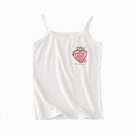 NIEWTR Girls Sleeveless Tank Top Crew Neck Soft Stretch Casual Basic Shirts Summer Tops for Children Daily Wear(A-White,2-3 Years)