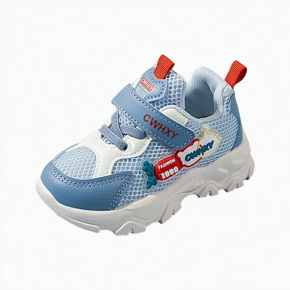 NIEWTR Girls Slip-On Sneakers Kids Sparkle Pop Lightweight Jelly Sole Walking Shoes Breathable Running Shoes (Toddler/Little Kids/Big Kids) (Blue,10)