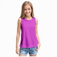 thumbnail image 1 of NIEWTR Girls' Solid Color Camisole Tank Tops Comfortable Breathable Sleeveless Casual Tops(Purple,M), 1 of 4