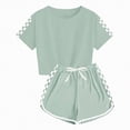 thumbnail image 1 of NIEWTR Girls Spring Clothes Infant Toddler Baby Girl Summer Clothes Bow Embroidery Short Sleeve T Shirts Top Shorts 2 Piece Summer Outfits Set(Light Green,13-14 Years), 1 of 6