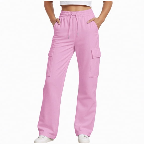 NIEWTR Girls Straight Wide Leg Lounge Pants Baggy Fit Casual Sweatpants Elastic Waist Drawstring Soft Joggers for Everyday(A01-Pink,13-14 Years)