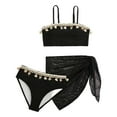 thumbnail image 1 of NIEWTR Girls Swimsuit 3 Piece Bathing Suit Bikini Set Girls' Swimwear With Skirt Swimwear Beach Bathing Suit for Summer Vacation 11-12 Years Black, 1 of 9