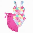 thumbnail image 1 of NIEWTR Girls Swimsuit Size 7-18 One Piece Bathing Suit with Cover Up Skirt Crossback Kids Girls' Swimwear for Beach(Hot Pink,9Y), 1 of 8