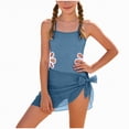 thumbnail image 1 of NIEWTR Girls' Swimwear Girls One Piece Swimsuits Ruffle Kids Bathing Suits for Girls（Light Blue,7-8 Years), 1 of 7