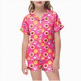 thumbnail image 1 of NIEWTR Halloween Pajamas Girls Pumpkin Ghost Print Short Sleeve Button Down Girls PJS Kids Sleepwear Nightwear Loungewear Set Kids Pajamas Girls, 1 of 5