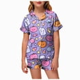 thumbnail image 1 of NIEWTR Halloween Pajamas Toddler Girls Halloween Pajamas Sets Sleeping Pants Cute Print Home Short Sleeve Shorts Pajama Set Full Suit Clothes, 1 of 5