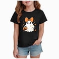 thumbnail image 1 of NIEWTR Halloween Shirt Girls Pumpkin T-Shirt Kids Halloween Cotton Short Sleeve Cute Graphic Tee Top Halloween T Shirts Girls(1-2 Years), 1 of 7