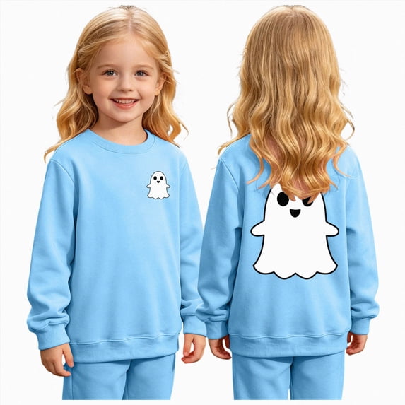 NIEWTR Halloween Shirt for Toddler Boy Girl Pumpkin Ghost Face Crewneck Short Sleeve Tshirt for Kid Halloween Clothes Top(1-2 Years)