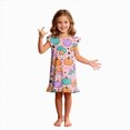 thumbnail image 1 of NIEWTR Halloween for Girls Flutter Sleeve Nightgown Summer Casual Cartoon Print Dress, 1 of 7