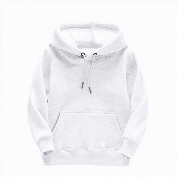 NIEWTR Hoodie Sweatshirts for Kids Solid Winter Hoodies Boys Girls Hoody Children Pullover Outerwear Playwear 2-14 Years(A-White,3-4 Years)