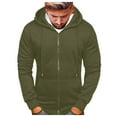 thumbnail image 1 of NIEWTR Hoodies for Men, Mens Solid Color Slim Fit Lightweight Zip Up Hoodie with Pockets Long Sleeve Full-Zip Fall Winter Hooded Sweatshirts(Z04-Green,XXL), 1 of 5