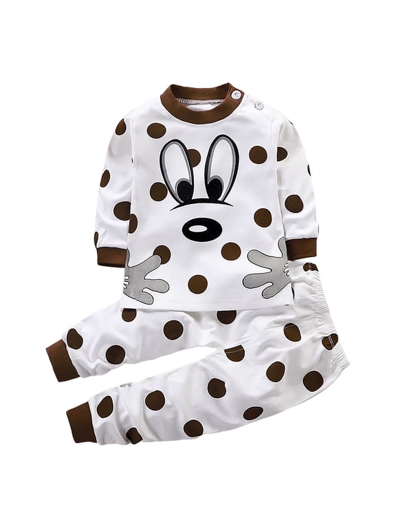 Baby Boy Autumn Winter Clothes Set 0 6 12 18 24 Months Print Long Sleeve Crew Neck T-Shirts and Elastic Waist Pants 2Pcs Fall Winter Outfits Fall Winter Set,5-6 Years,White